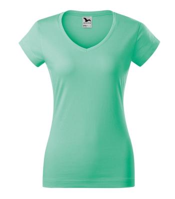 MALFINI Dámské tričko Fit V-neck - Mátová | XL