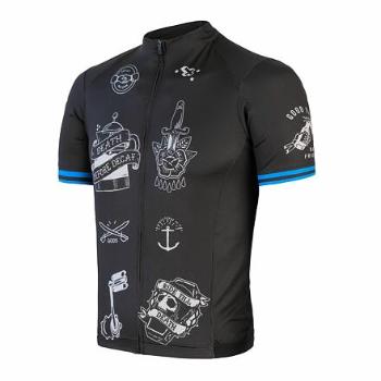 SENSOR CYKLO TOUR pánský dres kr.rukáv black tattoo Velikost: L