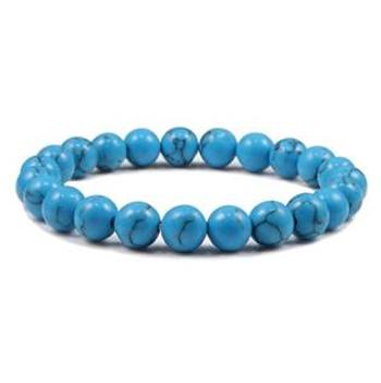 NUBIS® Korálkový náramek přírodní modrý kámen - KN1006