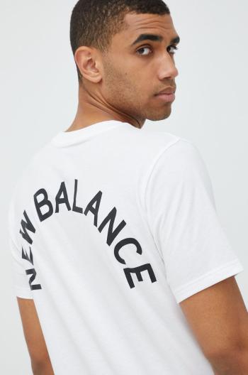 Tričko New Balance bílá barva, s potiskem