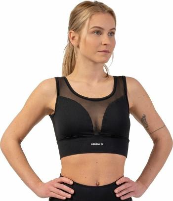 Nebbia Black Mesh Design Sports Bra "Breathe" Black L Fitness spodní prádlo