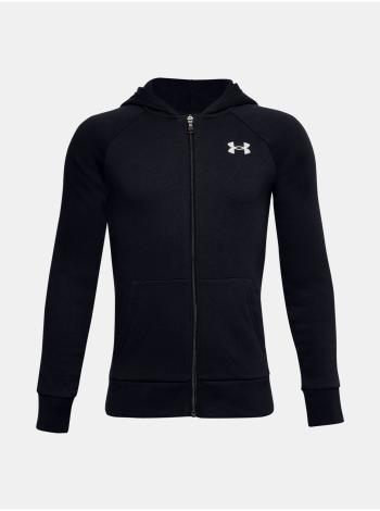 Černá mikina Under Armour UA RIVAL COTTON FZ HOODIE