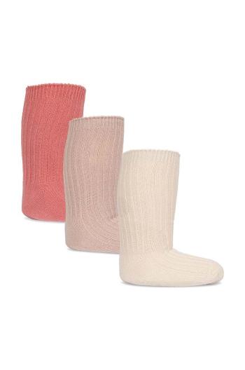 Dětské ponožky Konges Sløjd 3-pack růžová barva
