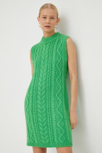 Vlněné šaty Samsoe Samsoe zelená barva, mini