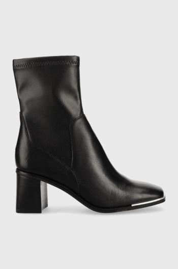 Kožené kotníkové boty Aldo Auriella dámské, černá barva, na podpatku