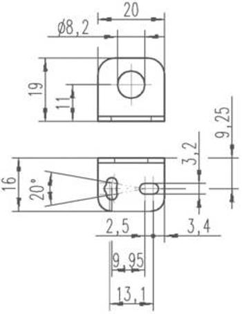 Upevňovací úhelník pro indukční senzory Leuze Electronic 50113550, BT D08S5