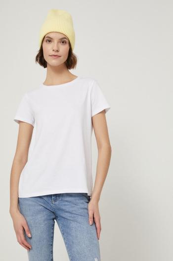 Bavlněné tričko Medicine bílá barva