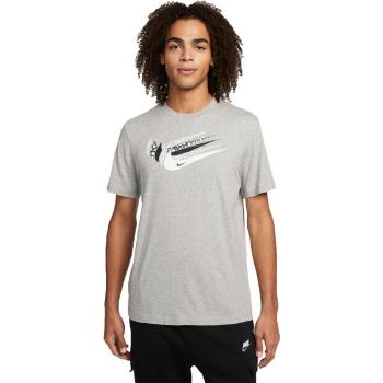 Nike NSW 12 MO SWOOSH TEE M Pánské tričko, šedá, velikost S