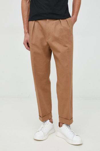Kalhoty Manuel Ritz pánské, hnědá barva, ve střihu chinos