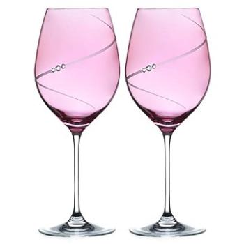 Diamante sklenice na červené víno Silhouette City Pink s kamínky Swarovski 470ml 2KS (1181.502)