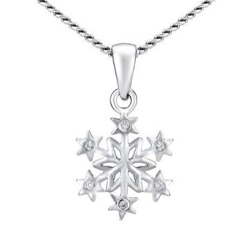 Silvego Stříbrný náhrdelník sněhová vločka ZTJ81189VSW
