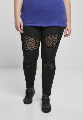 Urban Classics Ladies Flock Lace Inset Leggings black - XS