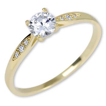 Brilio Zlatý zásnubní prsten s krystaly 229 001 00809 53 mm