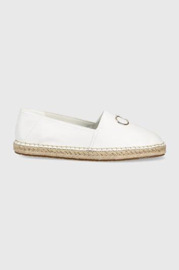 Kožené espadrilky Calvin Klein bílá barva