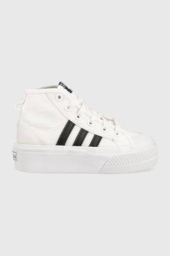 Dětské tenisky adidas Originals NIZZA PLATFORM MID bílá barva