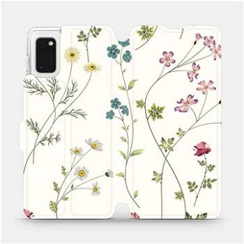 Flipové pouzdro na mobil Samsung Galaxy A41 - MD03S Tenké rostlinky s květy (5903516173501)