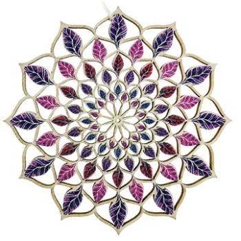 AMADEA Dřevěná dekorace mandala barevná 9  cm (35731-00)