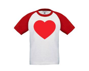 Dětské tričko baseball Jednoduché srdce