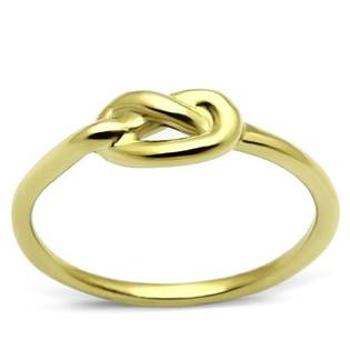 Šperky4U Zlacený ocelový prsten - uzel - velikost 52 - OPR1586-52