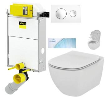 VIEGA PURE tlačítko Style 20 bílá + WC TESI se sedátkem SoftClose, AquaBlade V771928 STYLE20BI TE1