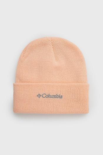 Dětska čepice Columbia oranžová barva, z husté pleteniny