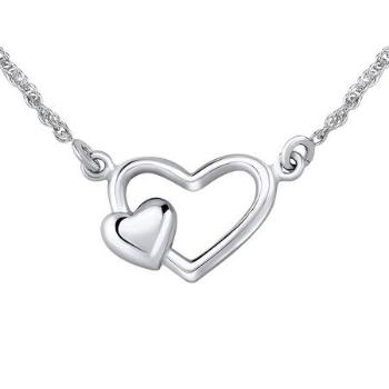 Silvego Stříbrný náhrdelník dvojité srdce ZTJ71251