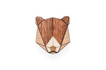 Dřevěná brož Bear Brooch s praktickým zapínáním s možností výměny či vrácení do 30 dnů zdarma