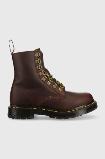 Kožené workery Dr. Martens 1460 Pascal dámské, hnědá barva, na plochém podpatku, lehce zateplené