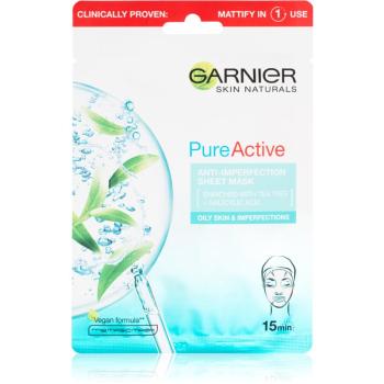 Garnier Skin Naturals Pure Active plátýnková maska s čisticím efektem 28 g