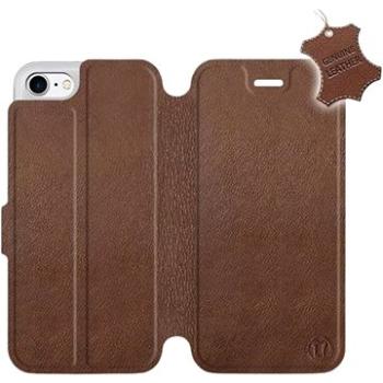 Flip pouzdro na mobil Apple iPhone 7 - Hnědé - kožené -  Brown Leather (5903226496068)