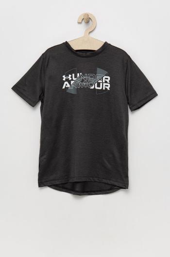 Dětské tričko Under Armour 1361777 černá barva, s potiskem