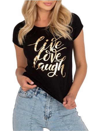 černé tričko "live love laugh" vel. XL