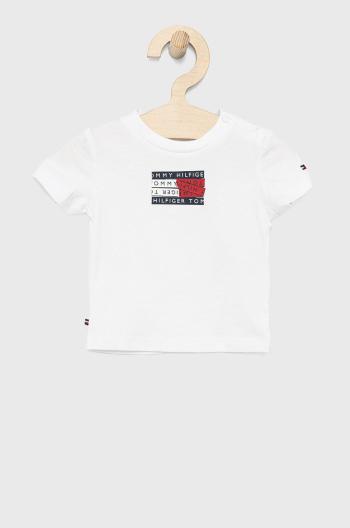 Kojenecké tričko Tommy Hilfiger bílá barva