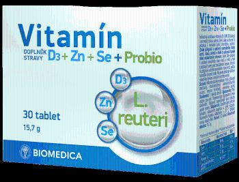 Biomedica Vitamín D3+Zn+Se+Probio 30 tablet