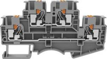 Dvojitá průchodková svorka pružinové připojení Degson DSKK4-01P-11-00-A(H), šedá, 1 ks