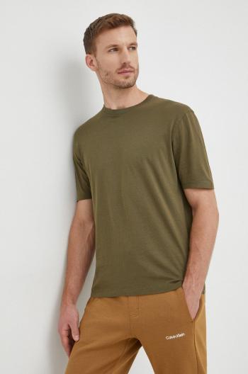 Bavlněné tričko Sisley zelená barva