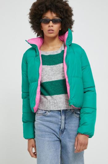 Oboustranná bunda Only dámská, zelená barva, zimní
