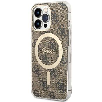 Guess 4G IML MagSafe Kompatibilní Zadní Kryt pro iPhone 13 Pro Brown (GUHMP13LH4STW)