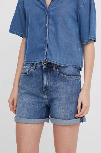 Džínové šortky Pepe Jeans SKINNY SHORT HW dámské, hladké, high waist, PL801121HU5