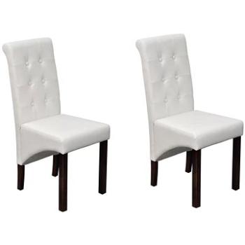 Jídelní židle 2 ks bílé umělá kůže (60624)