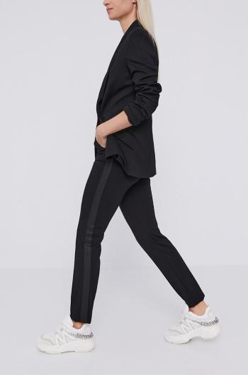 Kalhoty Karl Lagerfeld dámské, černá barva, přiléhavé, medium waist