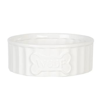 Bílá keramická miska pro psa Woof - Ø15*6 cm 6CE1098
