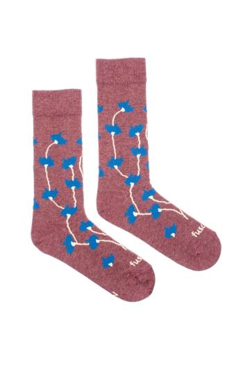 Modro-hnědé ponožky Blue Flowers