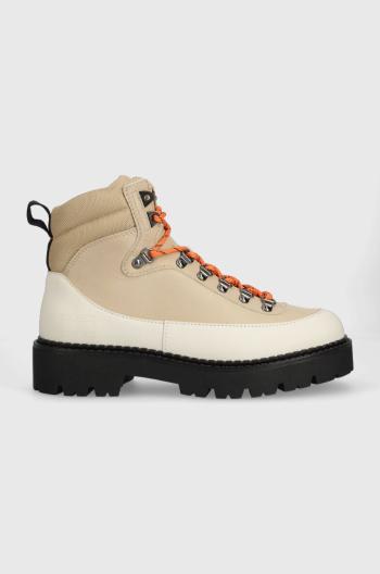 Kožené boty Tommy Jeans TJM BOOT HIKER pánské, béžová barva, EM0EM01252