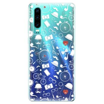 Odolné silikonové pouzdro iSaprio - Vintage Pattern 01 - white - Huawei P30