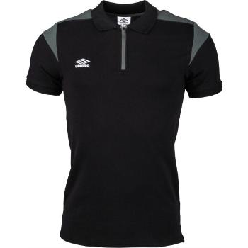 Umbro PANELLED ZIP POLO Pánské polo triko, černá, velikost M