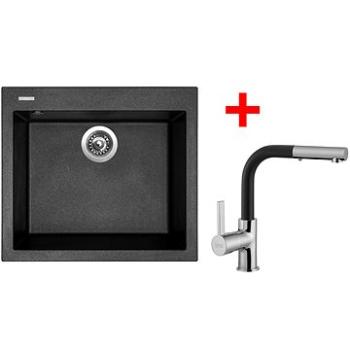 SINKS CUBE 560 Metalblack+ENIGMA S GR (CU56074ENSGR74)