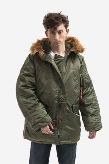 Bunda Alpha Industries N3B 100106 01 pánská, zelená barva, zimní