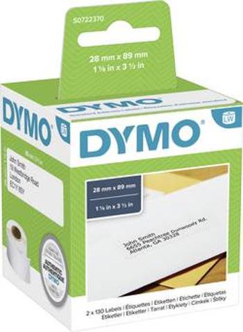 DYMO etikety v roli 89 x 28 mm papír bílá 260 ks permanentní S0722370 Adresní nálepky