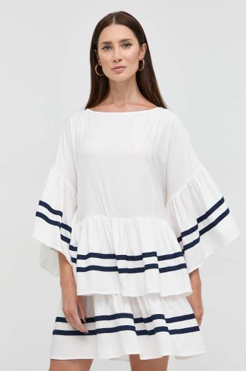 Šaty Silvian Heach bílá barva, mini, oversize